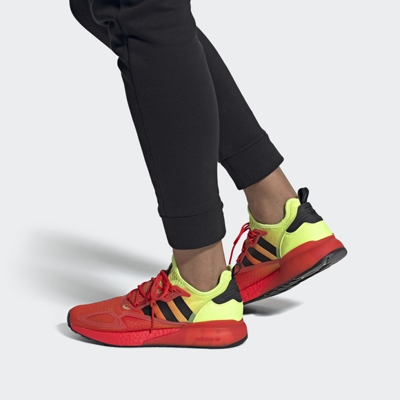 Adidas ZX 2K Boost Solar Yellow Hi-Res Red Size 7.5 Men U.S Unisex. Trainer. - Picture 4 of 11